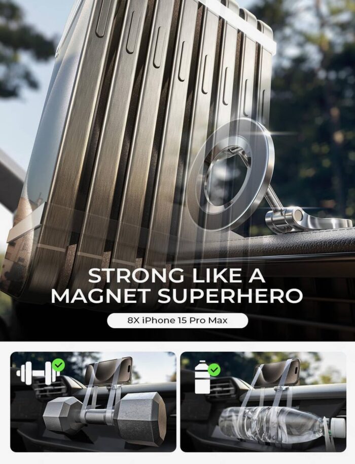 LISEN for MagSafe Car Mount, [24 Strong Magnet] 360° Rotation Magnetic Phone Holder for Car, Mobile Holder for Car Accessories Fit for iPhone 16 15 Pro Max Plus 14 13 12 MagSafe Cases - Image 4