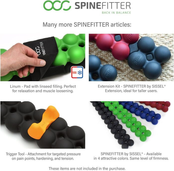 Sissel Spinefitter ® Green | Massager for Back & Balance | Back Trainer Releases Tension & Blockages | Ideal for Pilates and Yoga | For Relaxing the Spine | For Home & Practice - Image 9