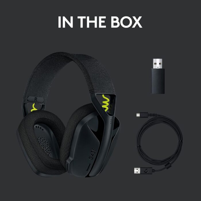 Logitech G435 Lightspeed & Bluetooth Wireless Gaming Headset - Ultra Lightweight 165G Over-Ear Headphones, Built-In Mics, 18H Battery, Compatible With Dolby Atmos, Pc, Ps4, Ps5, Mobile - Black - Image 10