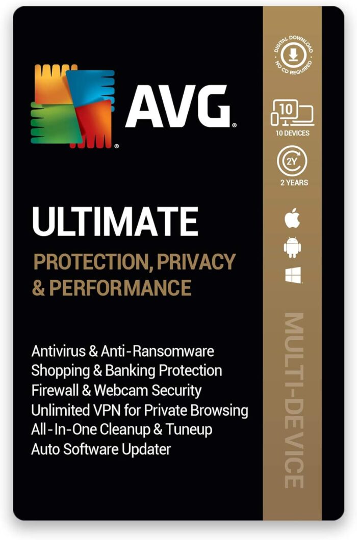 AVG Ultimate Multi-Device (PC, Mac & Android) (10 Devices | 2 Years) (Email Delivery in 2 hours-No CD)
