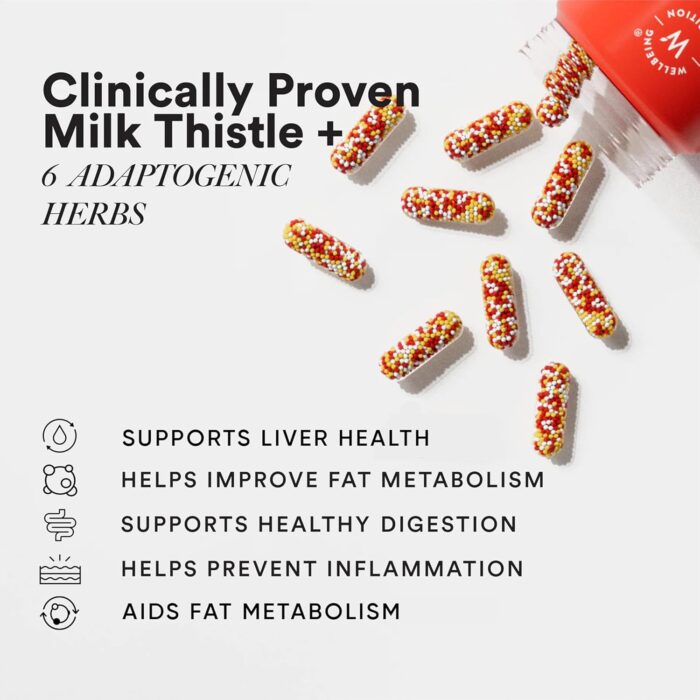 Wellbeing Nutrition Liver Detox Supplement | Clinically Proven Milk Thistle, Berberry + 6 Organic Herbs for Fatty Liver, Alcohol Detox, Liver Protection & Repair | 60 Delayed Release Veg Capsules - Image 2