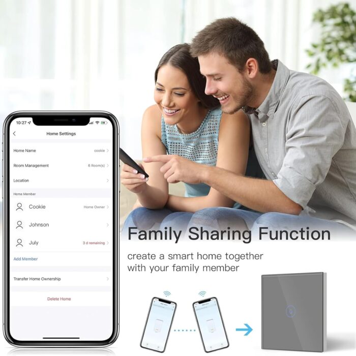 BSEED Smart WIFI Water Heater Switch, Neutral Wire Required, 1 Gang 1 Way, Compatible with Alexa & Google Home, APP Remote Control, Voice Control and Timing, No Hub Required (Grey, 40A) - Image 6