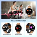 Smartwatch for Men Fitness Tracker: Brown Smart Watches (Answer/Make Calls) 1.43’’ AMOLED Touchscreen with Waterproof Heart Rate Blood Pressure Health Monitor Sport Pedometer Compatible Android iOS - Image 4