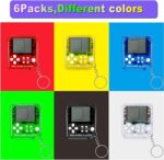 YLMKDE 6PCS Video Game Party Favors: 6 Colors Gamer Keychains with 26 Classic Games, Mini Size Handheld Game Console, Video Games Theme, Not Machine Specific, Yellow - Image 5
