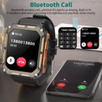 MIGOUFIT Smart watch military for men with call dials that can make calls and answer calls compatible for iOS Android, Fitness Activity tracker with IP68 Waterproof Ai voice, with 123 Sports Modes - Image 2