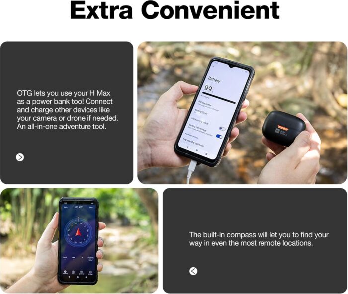 AGM H MAX Rugged Smartphone Unlocked, 4G Outdoor Phone with 10000mAh Battery, Android 14, 4GB+128GB, 6.56” HD+ Display, IP68/IP69K, Face ID, Dual SIM, NFC (AE version) - Image 7