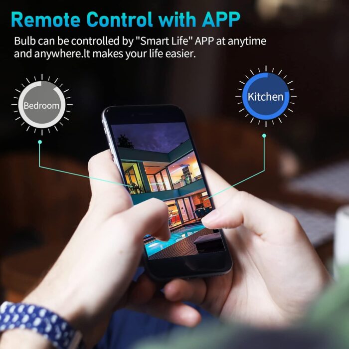 SKY-TOUCH 2Pcs Smart Led Bulb E27 Remote Control Color Adjustable Light Works With Amazon Alexa/Echo Google Home/Assistant, 190V/240V, 10W, 800 Lumens - Image 3