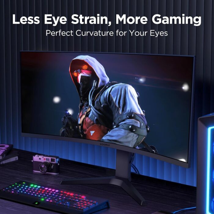 KOORUI 34-inch Curved Ultrawide WQHD 3440×1440 Gaming Monitor, 165Hz 1000R- PIP/PBP, 1ms(MPRT), HDR400, DCI-P3 95%, FreeSync Premium, 1 x DP 1.4 & 2 x HDMI 2.0, Tilt Height Swivel Adjustment, 34E6UC - Image 8