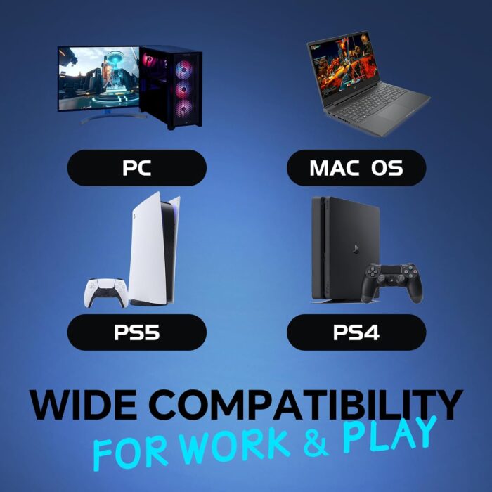 CHONCHOW USB Wireless Gaming Keyboard and Mouse Combo LED Backlit Ergonomic Mechanical Feeling Key 19 Keys Anti-ghost Rechargeable 2500mAh Battery,7D 3600DPI Mice for PC Gamer - Image 7