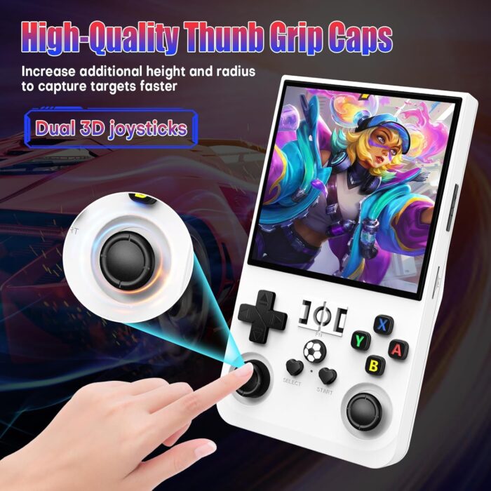 HYRAINBOW R36Max Handheld Game Console, Portable Mini Retro Handheld Game Console, 4.0 Inch IPS Video Gaming Console with 64GB TF Card Over 18000+ Pre-Installed Retro Games, 4000mAh Battery, White - Image 6