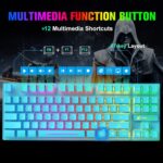 Wireless Gaming Keyboard and Mouse Combo with 87 Key Rainbow LED Backlight Rechargeable 3800mAh Battery Mechanical Feel Anti-ghosting Ergonomic Waterproof RGB Mute Mice for Computer PC Gamer (Blue) - Image 4