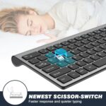 cimetech Rechargeable Wireless Keyboard and Mouse, 2.4G USB Full Size Keyboard Mouse Combo for Mac, Windows, Laptop, Computer - Grey - Image 5