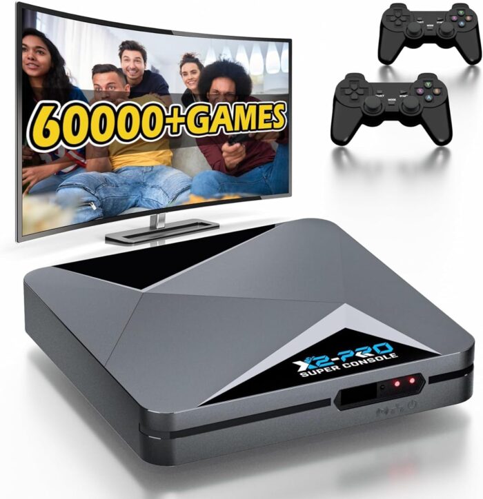 Retro Game Console Emulator Console – Super Console X2 PRO, 60000+ Video Games, Plug & Play Retroplay Console, Video Game Console Compatible 70+ Emulators, 3 Systems, 4K UHD, 2.4G + 5.0G, BT 5.0
