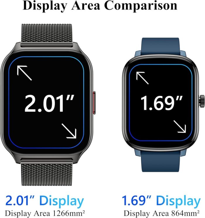 2024 Smart Watch for Women Men, 2.01" Smartwatch Make & Answer Call, Fitness Watch, Blood Pressure, Fitness Tracker, Heart Rate & Sleep, 100+ Sports Activity Tracker Step Counter for Android iOS - Image 6