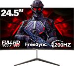 Gawfolk 24.5 Inch Monitor 200Hz Gaming Monitor IPS FHD Computer Display Screen 1080P(1920 * 1080) FreeSync 99% sRGB 1ms(GTG) Suitable for gaming, home office