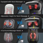 SKY LAND Neck & Back Massager with Heat, Full Back Kneading Shiatsu or Rolling Massage, Adjustable Intense Vibration Massage Seat Pad with Height Adjustment -EM-5227 - Image 5