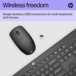 HP 230 Wireless Keyboard and Mouse Combo Set, 2.4 GHz Wireless USB-A Nano Receiver, Up to 1600 dpi, Up to 16 Months Battery Life - Black, 18H24AA#ABU, 18H24AA - Image 3