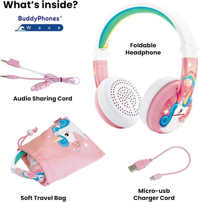 ONANOFF BuddyPhones Wave Waterproof Wireless Bluetooth headphones for Kids, Pink - Image 7