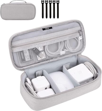 Portable Electronic Accessories Bag Organizer, Travel Gadgets Storage Case Cable Organizer Bag Compatible for Charger USB Cables SD Memory Cards Earphone Flash Hard Drive Phone Power Bank, M