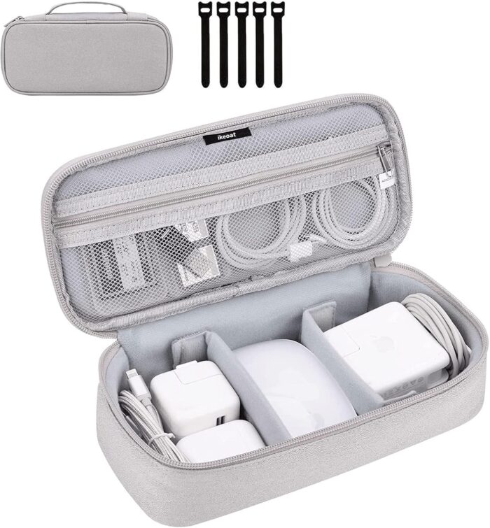 Portable Electronic Accessories Bag Organizer, Travel Gadgets Storage Case Cable Organizer Bag Compatible for Charger USB Cables SD Memory Cards Earphone Flash Hard Drive Phone Power Bank, M