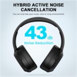 Edifier W820NB Plus Hybrid Active Noise Cancelling Headphones - LDAC Codec - Hi-Res Audio Wireless & Wired - Fast Charge - 49H Playtime - Over Ear Bluetooth V5.2 Headphones - Black - Image 5