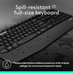 Logitech MK345 Wireless Keyboard and Mouse Combo, Full-Sized Keyboard with Palm Rest, Right-Handed Mouse, 2.4 GHz Wireless USB Receiver, Compatible with PC, laptop, Arabic Layout - Black - Image 4