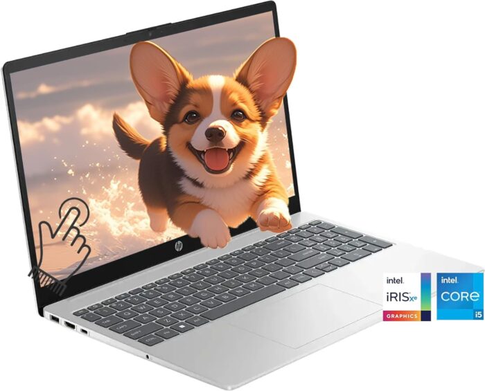 HP 15.6″ Touchscreen Laptop 15 INCH HD Student Laptops, 12th Gen Intel 10 Cores Processor (Beat i7-1195G7), 32GB RAM 1TB PCIe SSD, Iris Xe Graphics, Wi-Fi 6E Win11, Silver +BWE Accessories