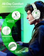 NUBWO N16 Gaming Headsets for Xbox, PS5, PS4, PC, NS, Mac - Over Ear Headphones with Microphone, Stereo Sound, Wired Headet with 3.5mm Audio Jack (White Green) - Image 5