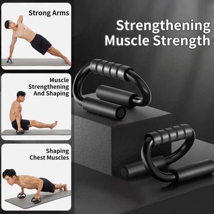 Double Self-Suction Sit Up Stand & Push Up Bar Set, Strength Training Push Up Handle, Sit-up Fitness Equipment with Foam Handle and Rubber Suction, Perfect for Floor Home Exercise, Gym & Press Fitness - Image 6