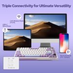 EPOMAKER Ajazz AK820 Pro 75% Gasket-mounted Mechanical Keyboard with TFT Screen, 3 Modes(Bluetooth 5.1/2.4G Wireless & Type-C Wired), Sound Dampening Foams (White Purple, Ajazz Flying Fish Switch) - Image 4