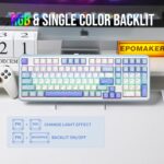 EPOMAKER TH99 Tri-Mode Wireless Mechanical Keyboard with 8000mAh Battery, Hot Swappable Custom RGB Gaming Keyboard with Numpad, Gasket Creamy for PC/Mac/Office(Blue&White) - Image 6
