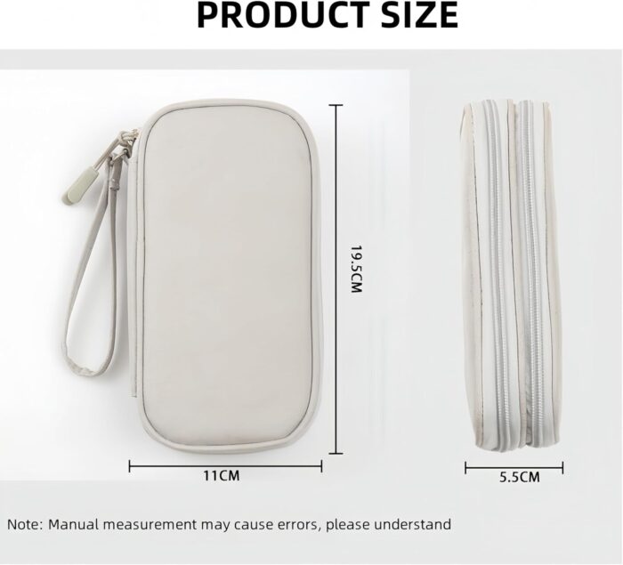 Travel Electronics Organizer with Double Layers – Durable Cable Case for USB, Charger, Earphones & Accessories (Gray)