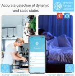 UanTii Tuya Smart Human Presence Sensor Wifi Radar Detector With Luminance Sensor Human Body PIR Sensor For Smart Home Smart Life App Control (Wifi version)