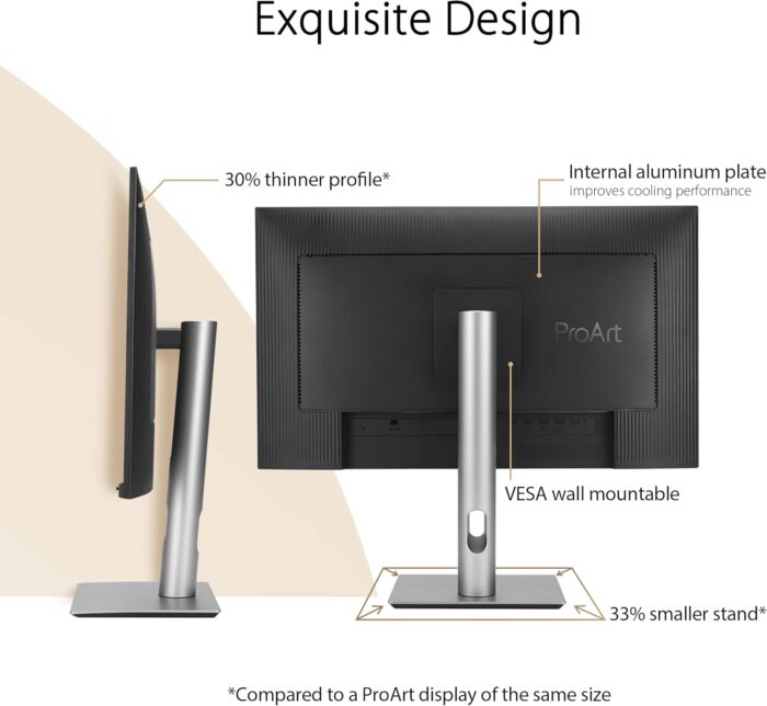 ASUS ProArt Display 27” 4K HDR Professional Monitor (PA279CRV) - IPS, UHD (3840 x 2160), 99% DCI-P3/Adobe RGB, ΔE < 2, Calman Verified, USB-C PD 96W, DisplayPort, Daisy-Chain, Height Adjustable - Image 3
