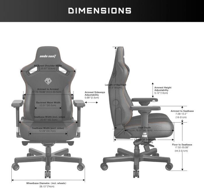 Anda Seat Kaiser 3 Gaming Chair for Adults - XL Reclining Video Game Chairs, PVC leather Ergonomic Gaming Chair, Heavy Duty Neck & Back Lumbar Support - Luxury Pink Computer Chairs for Home & Work - Image 2