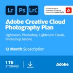Adobe Creative Cloud Photography Plan 1TB (Photoshop + Lightroom) | 12-Month Subscription | PC/Mac | Digital Download