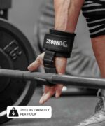 DMoose® Heavy Duty Weight lifting Hooks for Men & Women (Pair), Non-Slip Grip with 500 Lbs Capacity, 8mm Thick Wrist Padding - Weight Grips for Shrugs, Rows & Deadlifts - Gym Workout Pull Up Hooks - Image 4