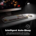 BIGTHREE Wireless Keyboard and Mouse Combo, 104 Keys Full-Sized 2.4G Retro Typewriter Computer Keyboard and 3 Level Adjustable Wireless Mouse, for Mac, Windows 7/8/10, Laptop, Desktop, PC, Computer - Image 4