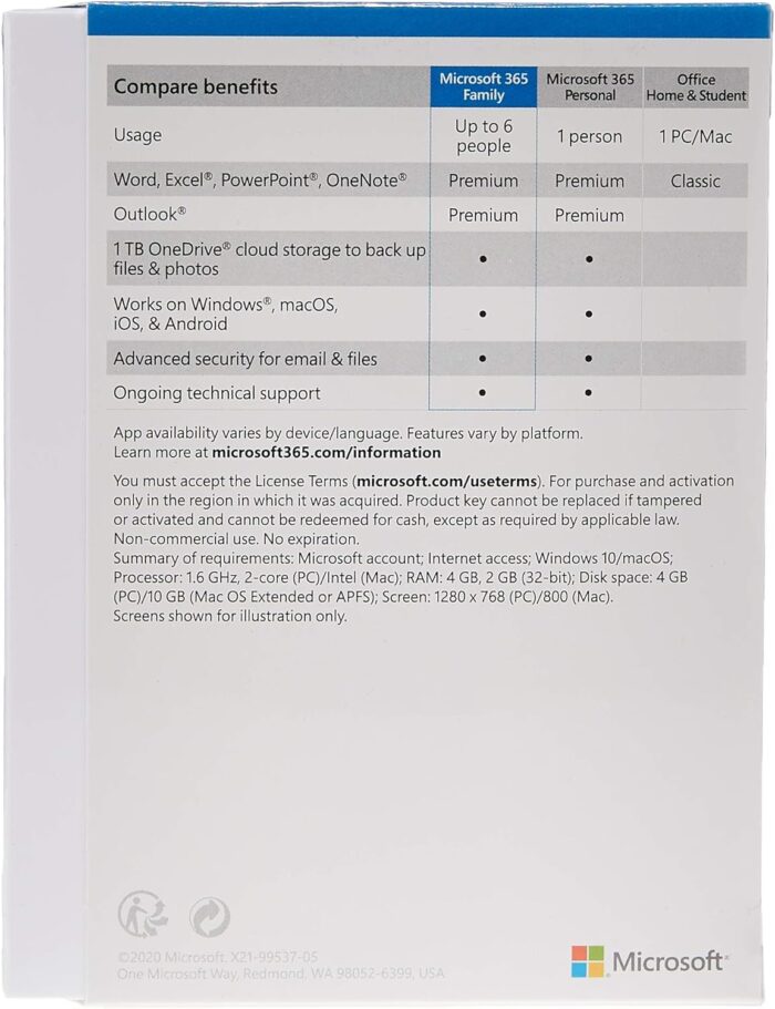 Microsoft 365 Family - for PC, Mac, iOS and Android, English Subscription, Middle East Version, 1 Year License for upto 6 users - [6GQ-01172] - Image 2