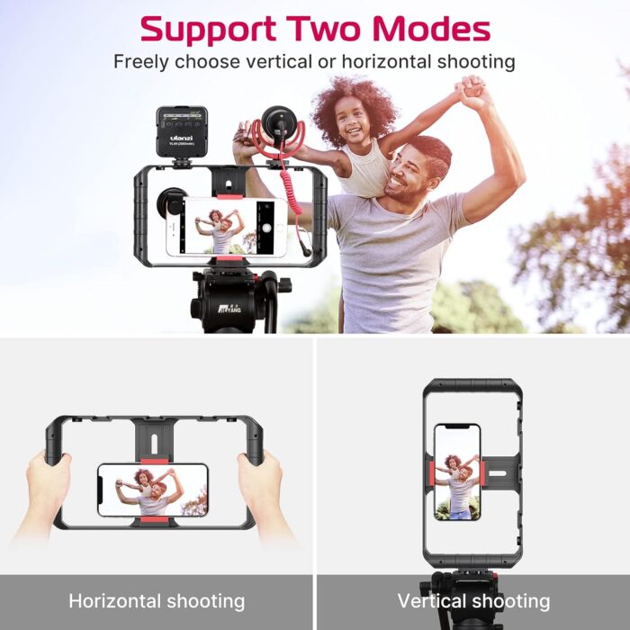 ULANZI U Rig Pro Smartphone Video Rig, Filmmaking Case, Phone Video Stabilizer Grip Tripod Mount for Video Maker Film Maker Video Grapher for iPhone Xs XS Max XR iPhone X 8 Plus Samsung - Image 7
