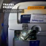 Universal Airplane in Flight Phone Mount. Handsfree Phone Holder for Desk with Multi-Directional Dual 360 Degree Rotation. Pocket Size Travel Essential Accessory for Flying. US Patented and Protected. - Image 10