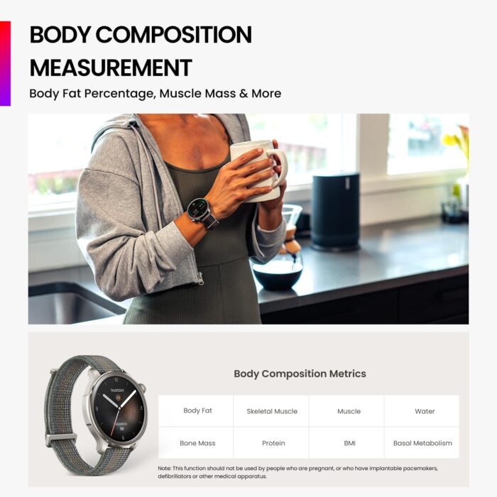 Amazfit Balance Smart Watch, AI Fitness Coach, Sleep & Health Tracker with Body Composition, GPS, Alexa Built-in, Bluetooth Calls, 14-Day Battery, 1.5" AMOLED Display, for Android/iPhone, Grey - Image 3