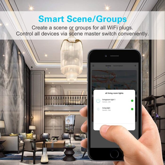 Tichondrius WiFi Smart Plug, 4 Pack 16A Smart Outlet Plug Socket Compatible with Alexa, Mini Socket with Remote Control & Voice Control with Electricity Statistics Timer Function, No Hub Required - Image 7