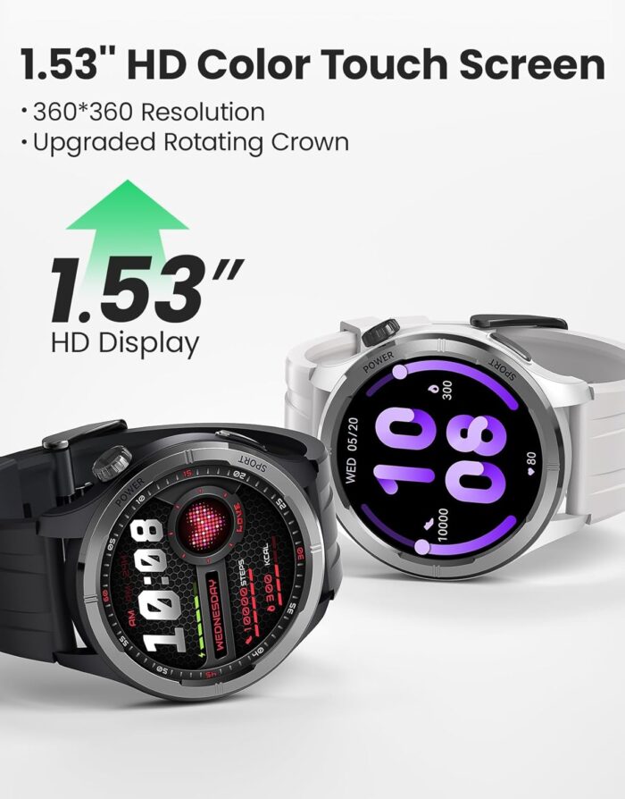 Haylou Solar Neo HF008 Smart Watch, 1.53" HD Display, Smart Message Notifications, Health Monitoring, Bluetooth 5.3 Connection, 150+ Watch Faces, 127 Workout Modes and 7 Days Long Battery Life - Black - Image 3