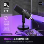FIFINE XLR/USB Dynamic Microphone for Podcast Recording, PC Computer Gaming Streaming Mic with RGB Light, Mute Button, Headphones Jack, Desktop Stand, Vocal Mic for Singing YouTube-AmpliGame AM8 - Image 6