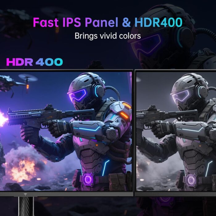 KTC 27 Inch 4K Gaming Monitor, Dual Mode UHD 160Hz & FHD 300Hz, Fast IPS, HDR 400, Adaptive Sync, HDMI 2.1 & DP 1.4, 90W Type-C, Height Vertical Adjustment PC Monitor, VESA, KVM Support, H27P6 - Image 5