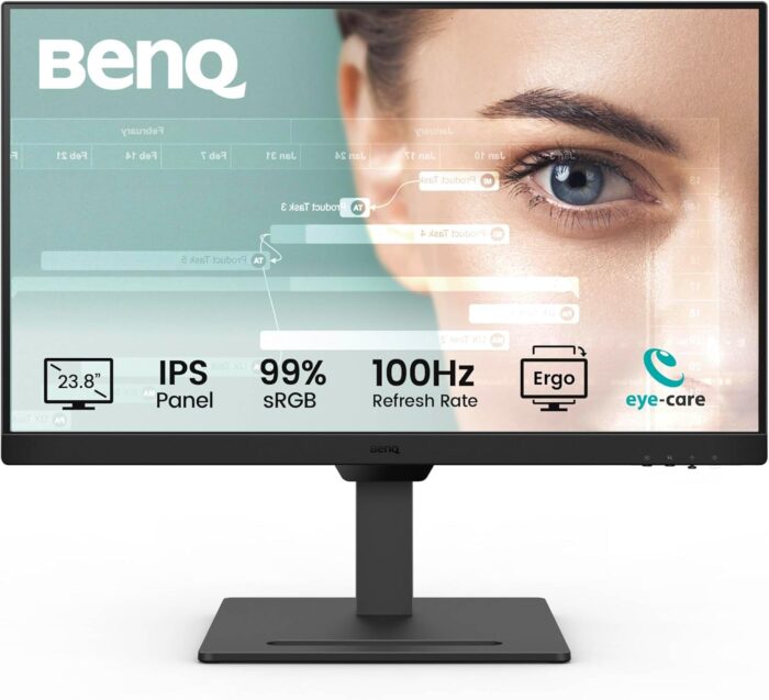 BenQ GW2490T 60.5 cm IPS 1080p Home Office Monitor, FHD, 100Hz, Ergo Design, High Refresh Rate, 99% sRGB, VESA MediaSync, B.I, Flicker Free, Low Blue Light, ePaper, Coding Mode, TÜV Rheinland