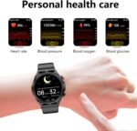 Blood Glucose Smart Watch, ECG HRV Fitness Tracker with Heart Rate Blood Pressure Uric Acid Measurement, Blood Lipid Monitoring, 20 Sports Modes, Text & Call, for Men & Women,Blue - Image 3