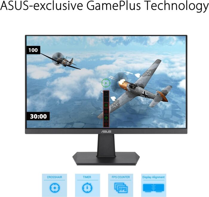 ASUS VA24EHF Eye Care Gaming Monitor – 24-inch (23.8-inch viewable), IPS, Full HD, Frameless, 100Hz, Adaptive-Sync, 1ms MPRT, HDMI, Low Blue Light, Flicker Free, Wall Mountable - Image 5