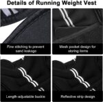 Sport Weighted Vest 10kg Body Weight Training Vest, Strength Exercise Vest Weight Jacket with Reflective Stripe Adjustable Strap, Workout Equipment for Fitness Boxing Run Gym Muscle Building Men Women - Image 3